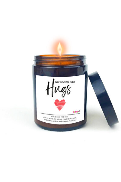 BUNILU Scented candle made of natural wax, in a glass container with a lid, gift with the Love label