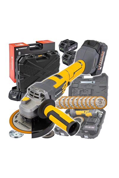 Powermat Polizor unghiular cu acumulatori, flex, 2x baterie 4Ah, disc 125mm,