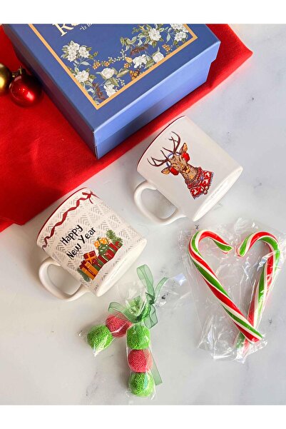 ROSSEV Gift Christmas Red Mug Set for 2 People with Special Gift Box