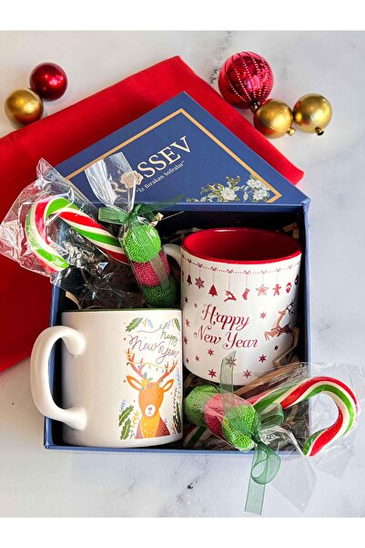 ROSSEV Gift Christmas Mug Set for 2 People with Special Gift Box