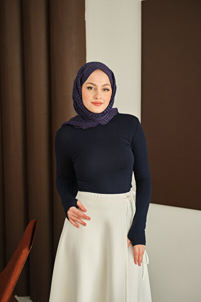 LOCCO Women's Finger-Through Bodysuit Navy Blue