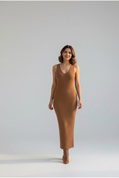 YusGos Women's Heart Patterned Sweater Dress