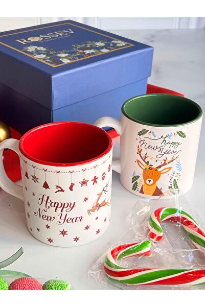 ROSSEV Gift Christmas Mug Set for 2 People with Special Gift Box