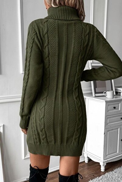 Mossta Μίνι πλεκτό φόρεμα με μοτίβο ζιβάγκο - Πράσινο