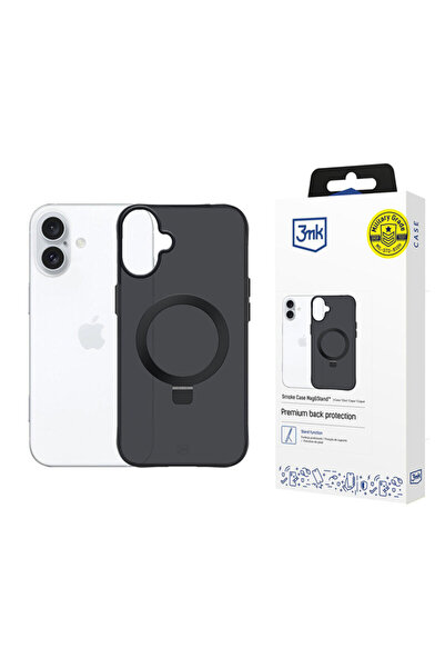 3MK Carcasă Smoke Case Mag&Stand Premium pentru iPhone 17, Neagră