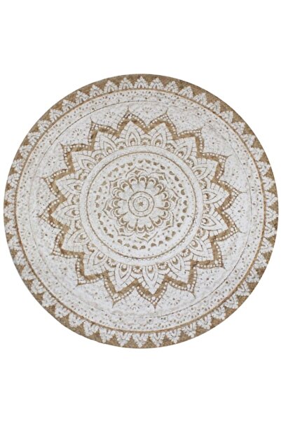 NO BRAND Rug, Jute, 120 cm, Brown/White