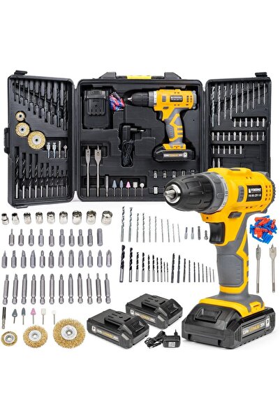 Powermat Filetanta cu 2 acumulatori 20V, masina pentru gaurit, bormasina cu a...