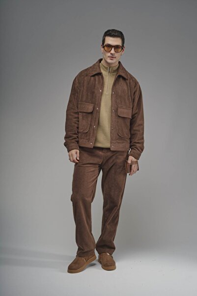 Butik Trend Biz Regular Snap Fastener Jacket and Pants Velvet Set