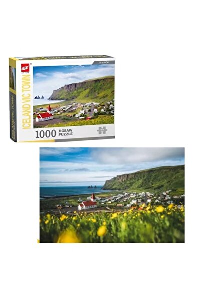 GXF Puzzle 1000 piese – Peisaj Islanda Vic Town, 70x50 cm, imagine panoramica...