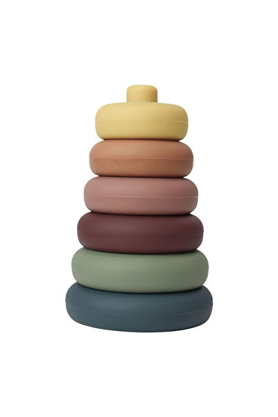 Pitikot Turn de Stivuit Pitikot® – 6 Inele Mari din Silicon Moale, Antiderapant, Pastel