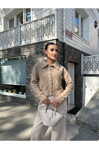 ikomteks Stone Glitter Stylish Knitwear Cardigan