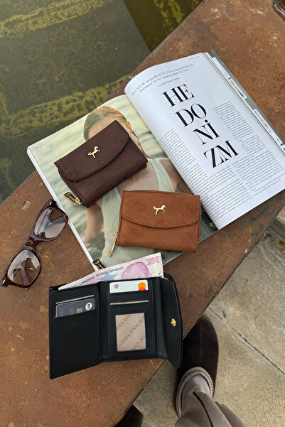 La La'Graccio Paris La'Graccio Paris Women's Cavie Suede Handy Wallet Black Suede