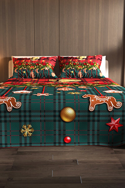 MonoHome New Year's 100% Cotton Double Pique Set Bedspread Special Woven Christmas Decorations