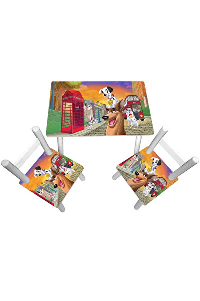 Marcoshop Masă pentru copii cu 2 scaune - Dalmațian