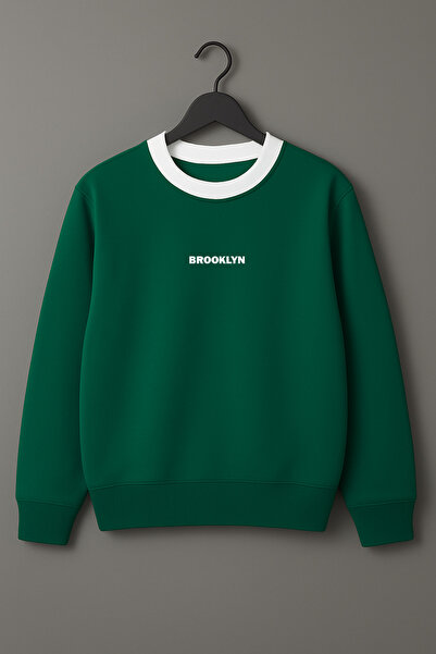 Revasser Unisex Kadın/Erkek BROOKLYN Özel Tasarım Renkli Beyaz Yaka Oversize ...