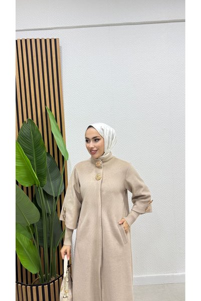 BURCU TESETTÜR Button Detailed Cashmere Coat 3303