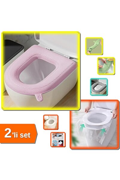 HerEveOyuncak 50 Adet Hijyenik Tek Kullanımlık Klozet Kapağı + Silikon Klozet...