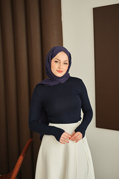 LOCCO Women's Finger-Through Bodysuit Navy Blue