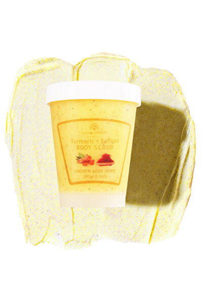 global fashion مقشر الجسم الناعم 300 غرام - الكركم والزعفران، مقشر، مرطب، ومفتح للبشرة