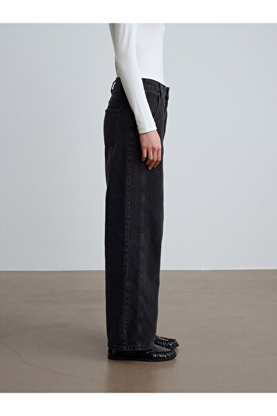 Dilvin 72088 bumbac 100% Blugi largi-Negru