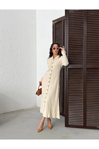 La Perla Boutique فستان تريكو بتفاصيل أزرار على ياقة القميص