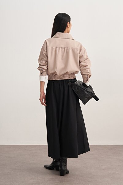 EBU Prive Women's Gabardine Pilikaşe Skirt Black