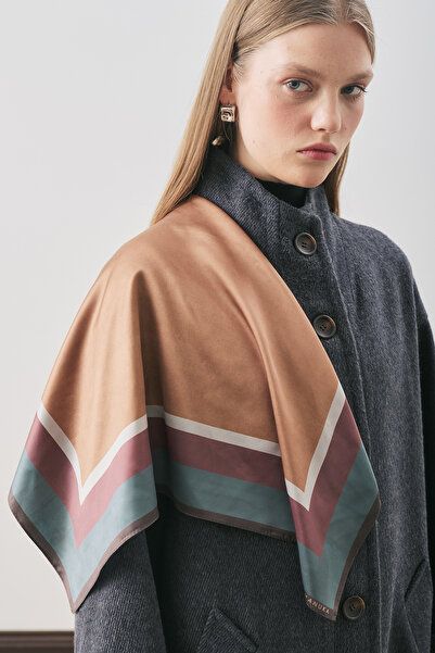 Manuka Patterned Medium Size Satin Scarf Gemma