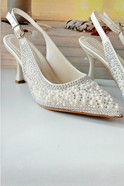 Modavien Women's 7 cm Pearl Bridal Shoes (Full Mold)