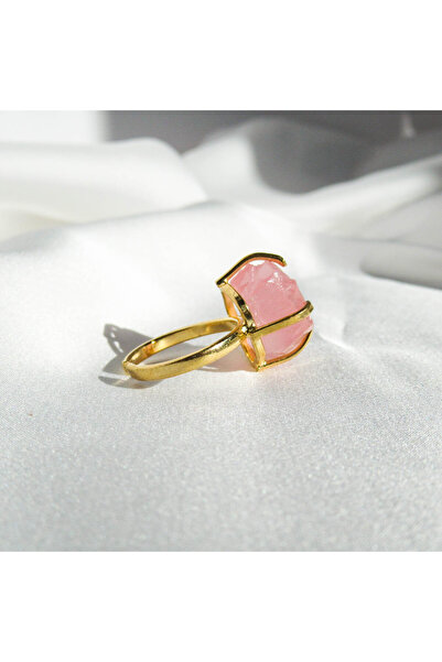 Moonlight Jewelry Gold Cherry Flower Adjustable Ring – Rose Quartz