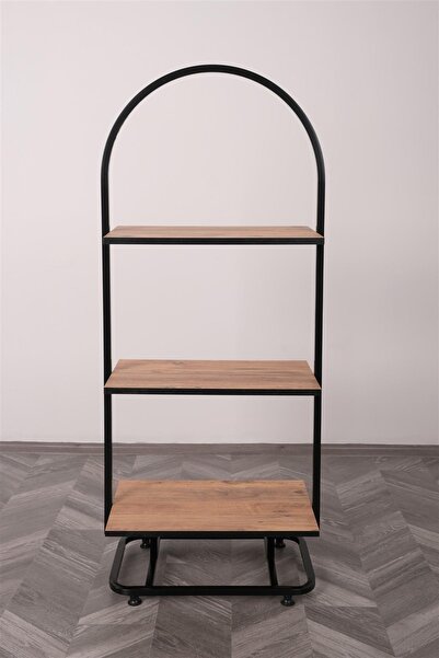 SMR MODERN RAF AHŞAP VE ÇELİK RAF SANAYİ Geniş Raflı Stand Siyah