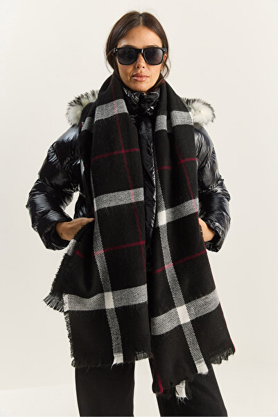 Bianco Lucci Women's Plaid Patterned Soft Touch Long Wide Scarf Shawl 0011 60286002