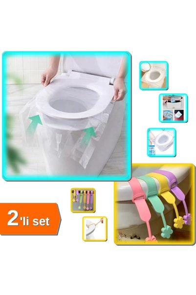 HerEveOyuncak 50 Adet Tek Kullanımlık Klozet Kapağı Poşeti + 3 Adet Silikon K...