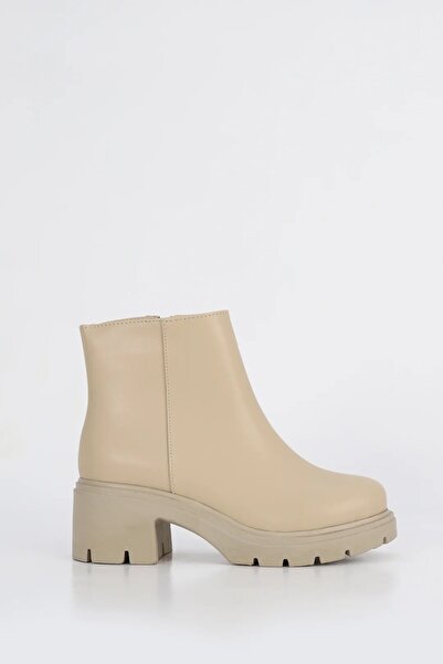 GİNZA SHOES Nvl 557 Side Zipper Mid Heel Ankle Boots