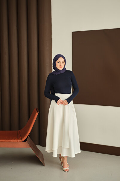 LOCCO Women's Finger-Through Bodysuit Navy Blue