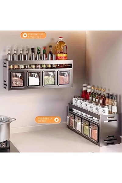 China Stainless Steel Wall-Mounted Kitchen Spice Rack