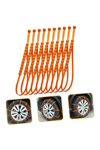 GenelTedarik Universal Ergonomik Araç Oto 10'lu Plastik Kar Zinciri Araba Pal...