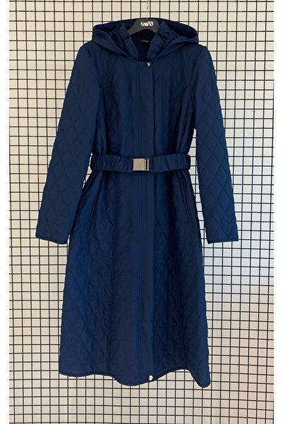 Armine Hooded Boy's Winter Quilted Coat with Zipper and Wool Inside