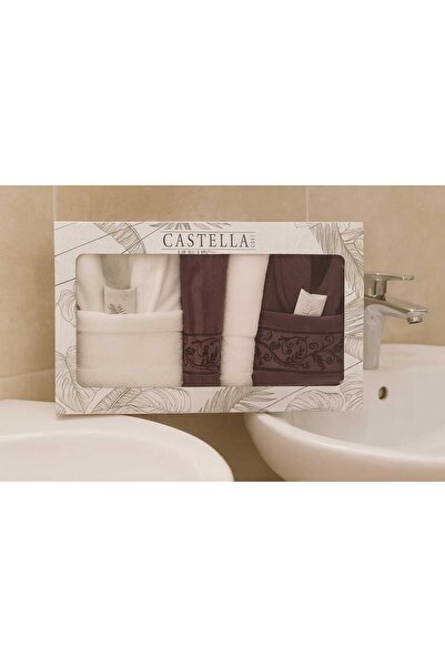 YÜNTEKS Castella 8 Piece 100% Cotton Boxed Dowry Family Bathrobe Set | Bathrobe Set | Dowry Set