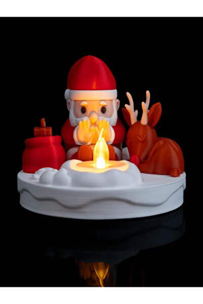 Epic Crafting Lampă 3D – Sat pe Lună, Ren, Mos Craciun, Om de zapada, Lampa m...