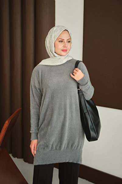 LOCCO Women's Tasseled Tunic Gray