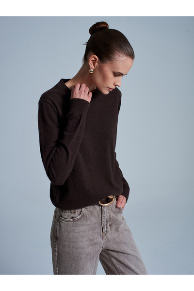 Dilvin 10847 100% cașmir guler rotund Pulover-Maro M.