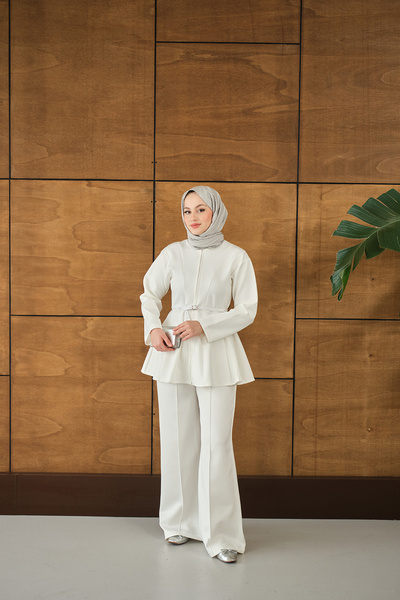 LOCCO Costum de scuba pentru femei cu fermoar Ecru