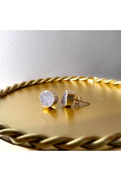 Moonlight Jewelry Cercei „Lună Plină de Cenușă” - Cuarț Druzy