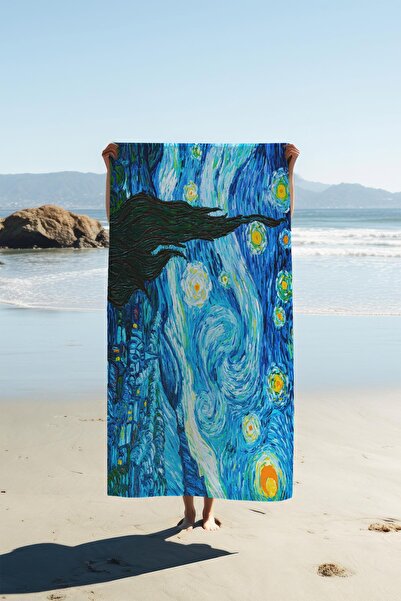 Dolce Mariee Digital Printing Beach Sea Towel Starry Nights Patterned Peshtam...