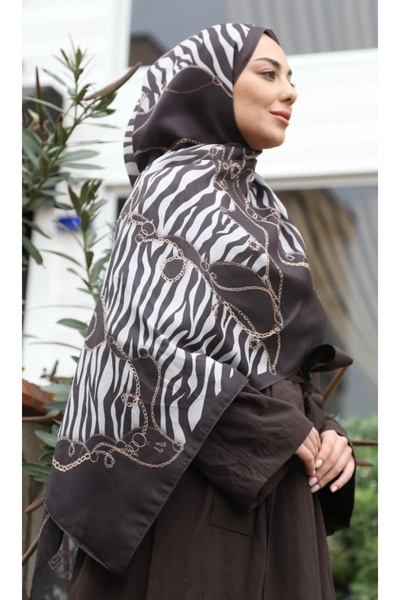 Butik New Season Chain Detailed Patterned Soft Cotton Shawl