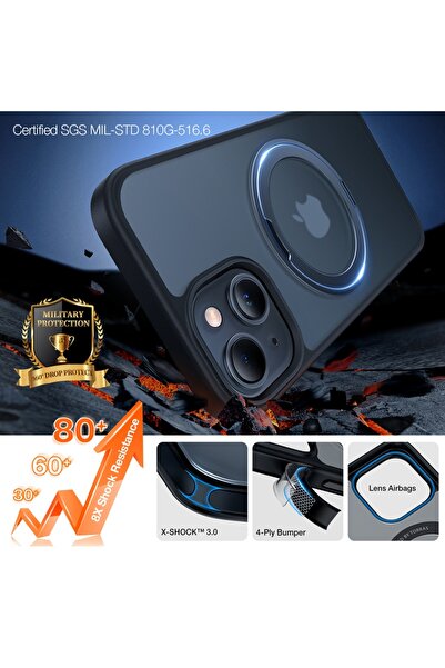 TORRAS Case for IPhone 15 Plus, Ostand Pro MagSafe, Black