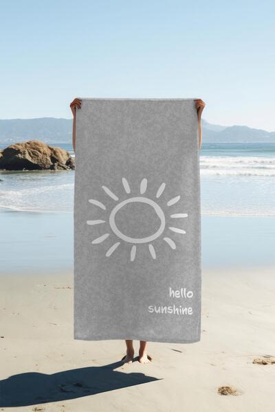 Dolce Mariee Digital Print Beach Sea Towel Hello Sunshine Patterned Peshtamal...