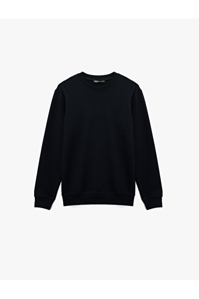 Koton Regular Fit Long Sleeve Textured Basic Crew Neck Sweatshirt