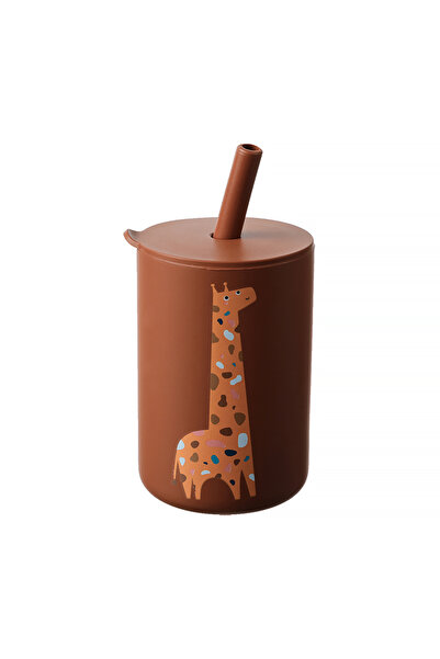 Pitikot Silicone Cup With Straw – Giraffe Pattern, Spill-Proof, Safe For Children