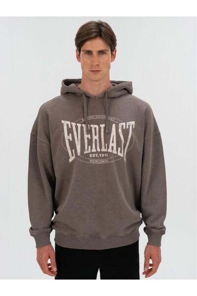 EVERLAST Authentic Boxing Oversize Dark Mink Men's Hooded Sweatshirt
